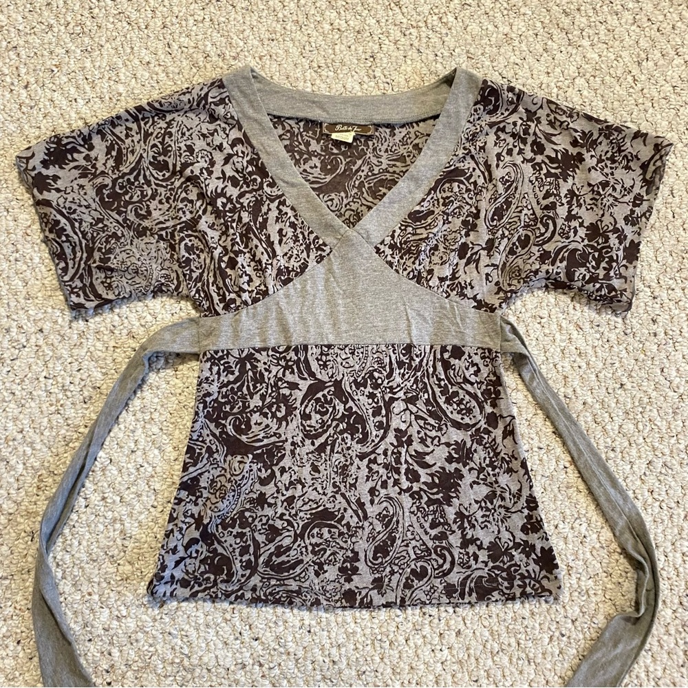 Belle Du Juor Babydoll Top Women’s Medium Y2K Sheer Brown Whimsigoth Fairy